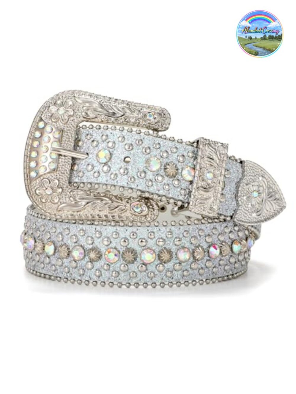 Rhinestone Belt Western Cowboy Bling Goth Detachable Buckle Wide Leather